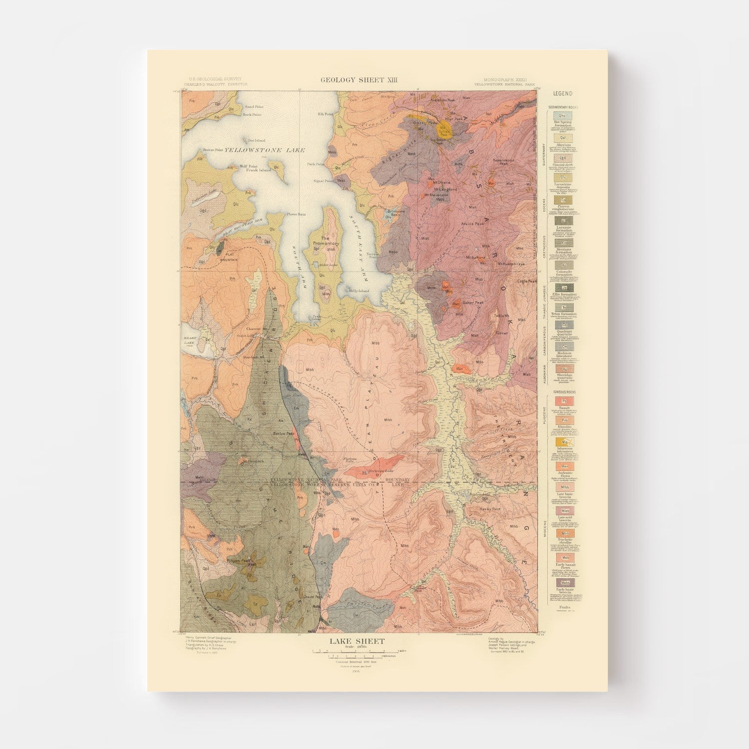 Vintage Map of Lake Sheet 1904