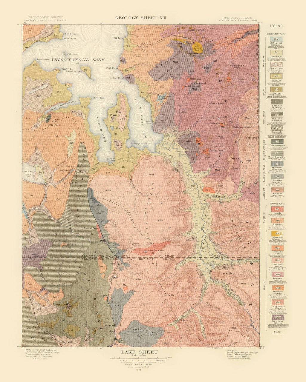 Vintage Map of Lake Sheet 1904