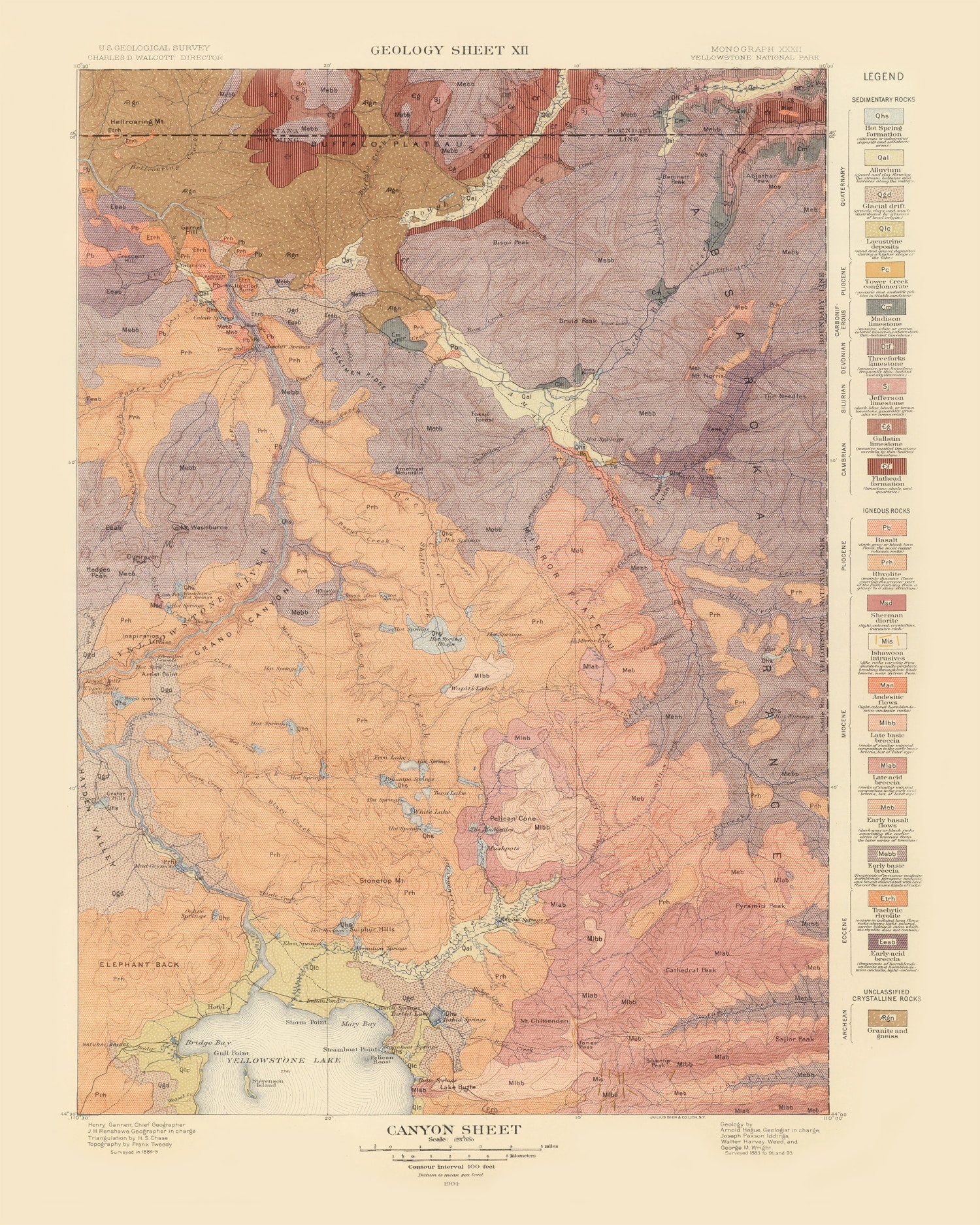 Vintage Map of Canyon Sheet 1904