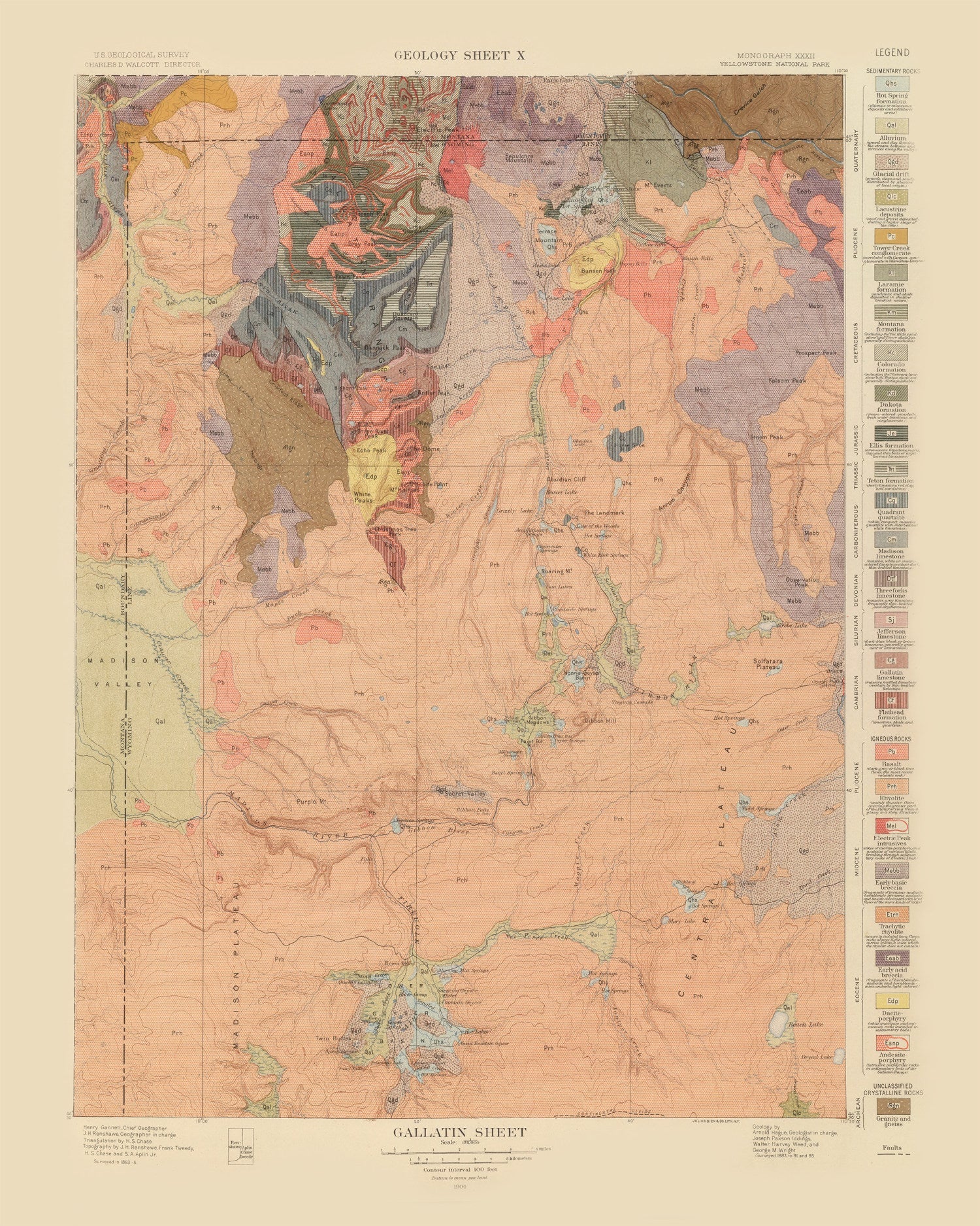 Vintage Map of Gallatin Sheet 1904