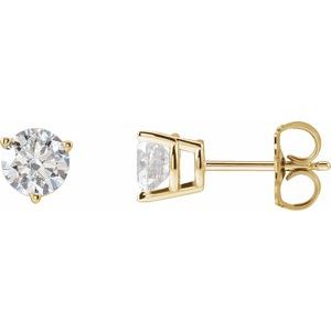 14K Yellow Gold 1 CTW Lab-Grown Diamond Earrings