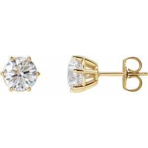 14K Yellow Gold 2 CTW Natural Diamond Stud Earrings