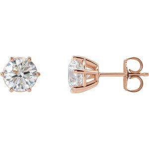 14K Rose Gold 2 CTW Lab-Grown Diamond Earrings