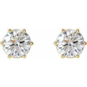 14K Yellow Gold 2 CTW Natural Diamond Stud Earrings – image 2