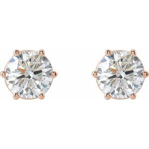 14K Rose Gold 2 CTW Natural Diamond Stud Earrings – image 2