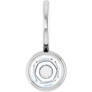 18K Palladium White Gold 5 mm Round Cabochon Charm/Pendant Mounting