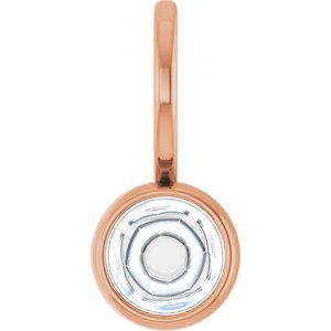 14K Rose Gold 5 mm Round Cabochon Charm/Pendant Mounting