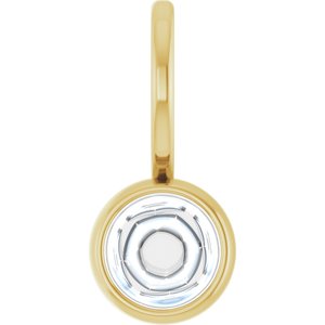14K Yellow Gold 5 mm Round Cabochon Charm/Pendant Mounting