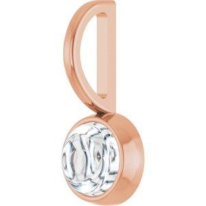 14K Rose Gold 5 mm Round Cabochon Charm/Pendant Mounting – image 3