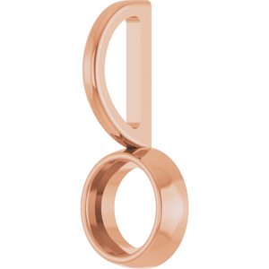 10K Rose Gold 5 mm Round Cabochon Charm/Pendant Mounting – image 4