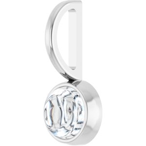 14K X1 White Gold 5 mm Round Cabochon Charm/Pendant Mounting – image 3