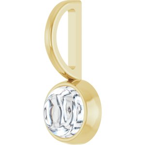 14K Yellow Gold 5 mm Round Cabochon Charm/Pendant Mounting – image 3