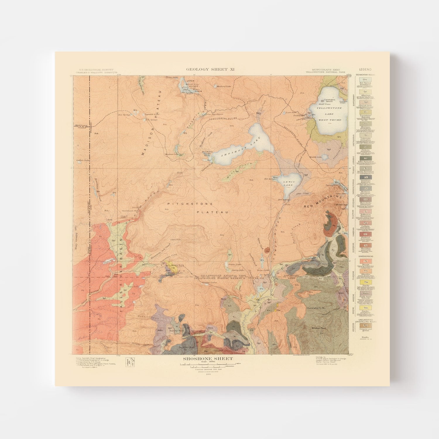 Vintage Map of Shoshone Sheet 1904