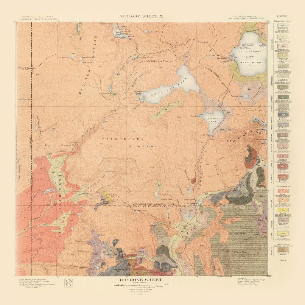 Vintage Map of Shoshone Sheet 1904