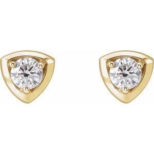 14K Yellow Gold 1/2 CTW Natural Diamond Geometric Earrings – image 2