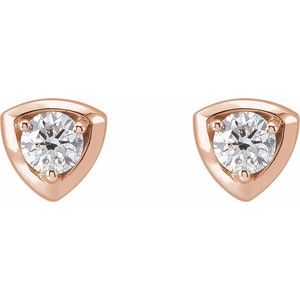 14K Rose Gold 1/2 CTW Natural Diamond Geometric Earrings – image 2