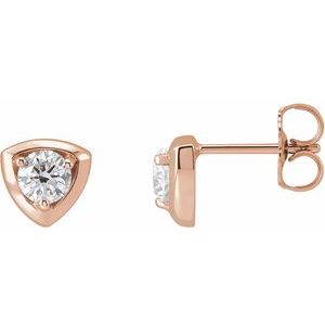 14K Rose Gold 1/2 CTW Natural Diamond Geometric Earrings