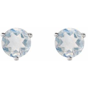 Platinum Natural Blue Sheen Moonstone Earrings – image 2