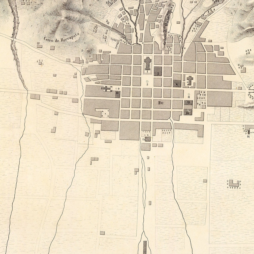 Vintage Map of Puno, Peru 1865