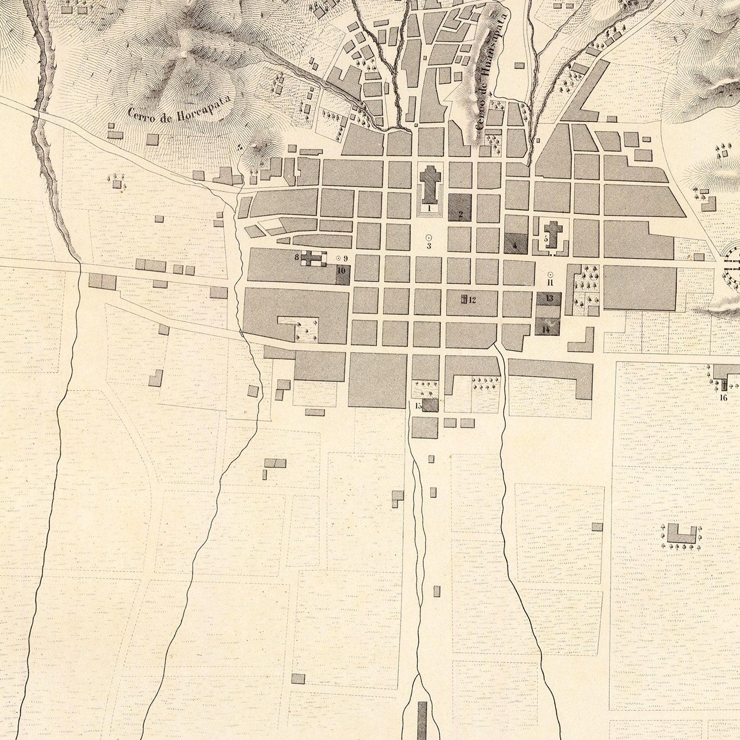 Vintage Map of Puno, Peru 1865