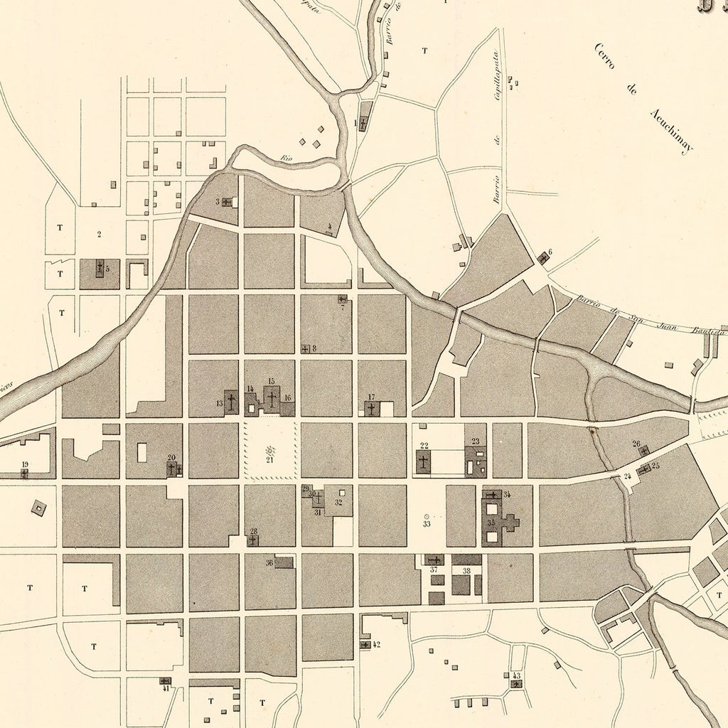 Vintage Map of Ayacucho, Peru 1865