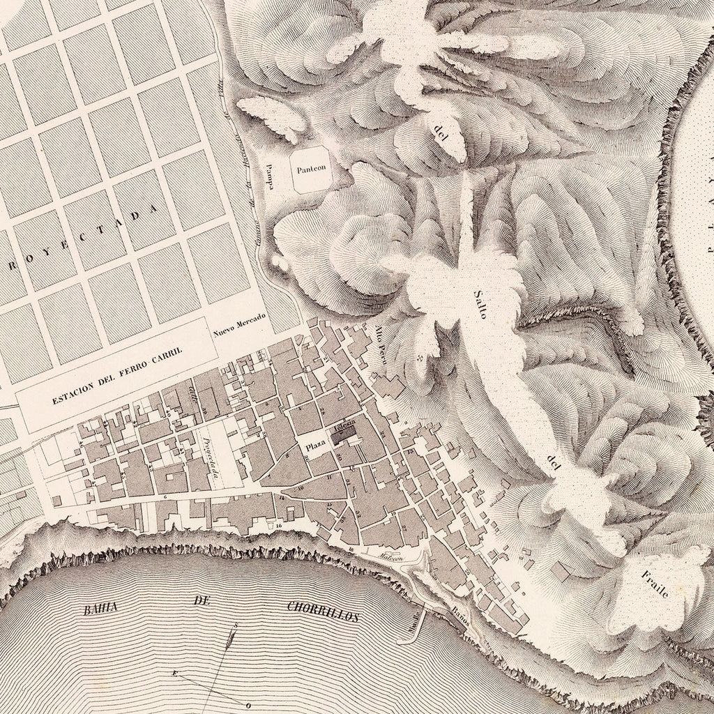 Vintage Map of Chorrillos, Peru 1865