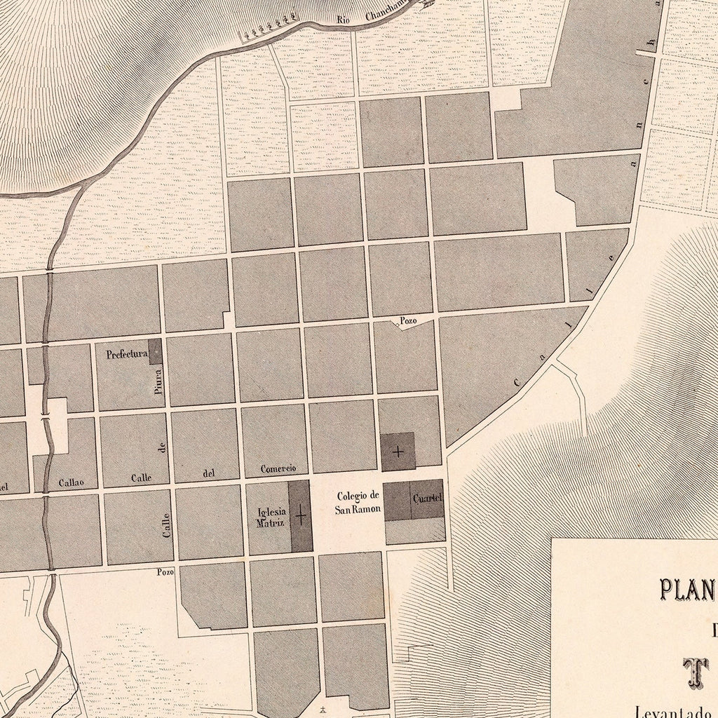 Vintage Map of Tarma, Peru 1865