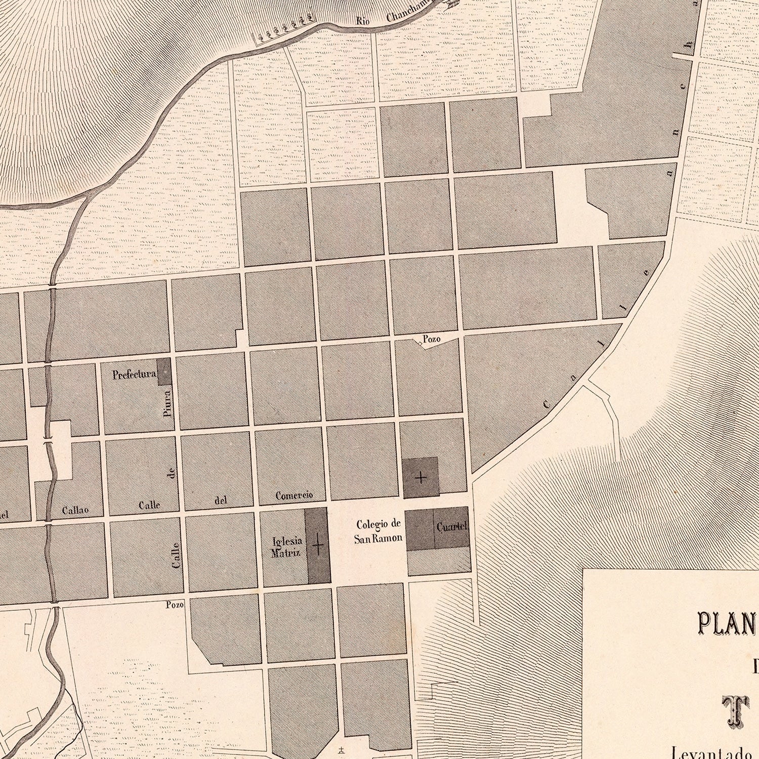 Vintage Map of Tarma, Peru 1865