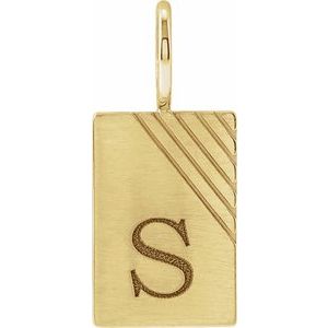 14K Yellow Gold Engravable Dog Tag Charm/Pendant – image 3