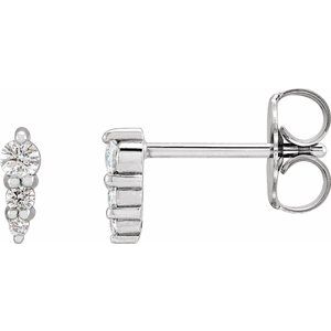 Platinum .08 CTW Natural Diamond Graduated Bar Earrings