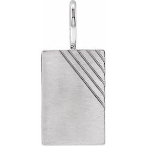 Sterling Silver Engravable Dog Tag Charm/Pendant
