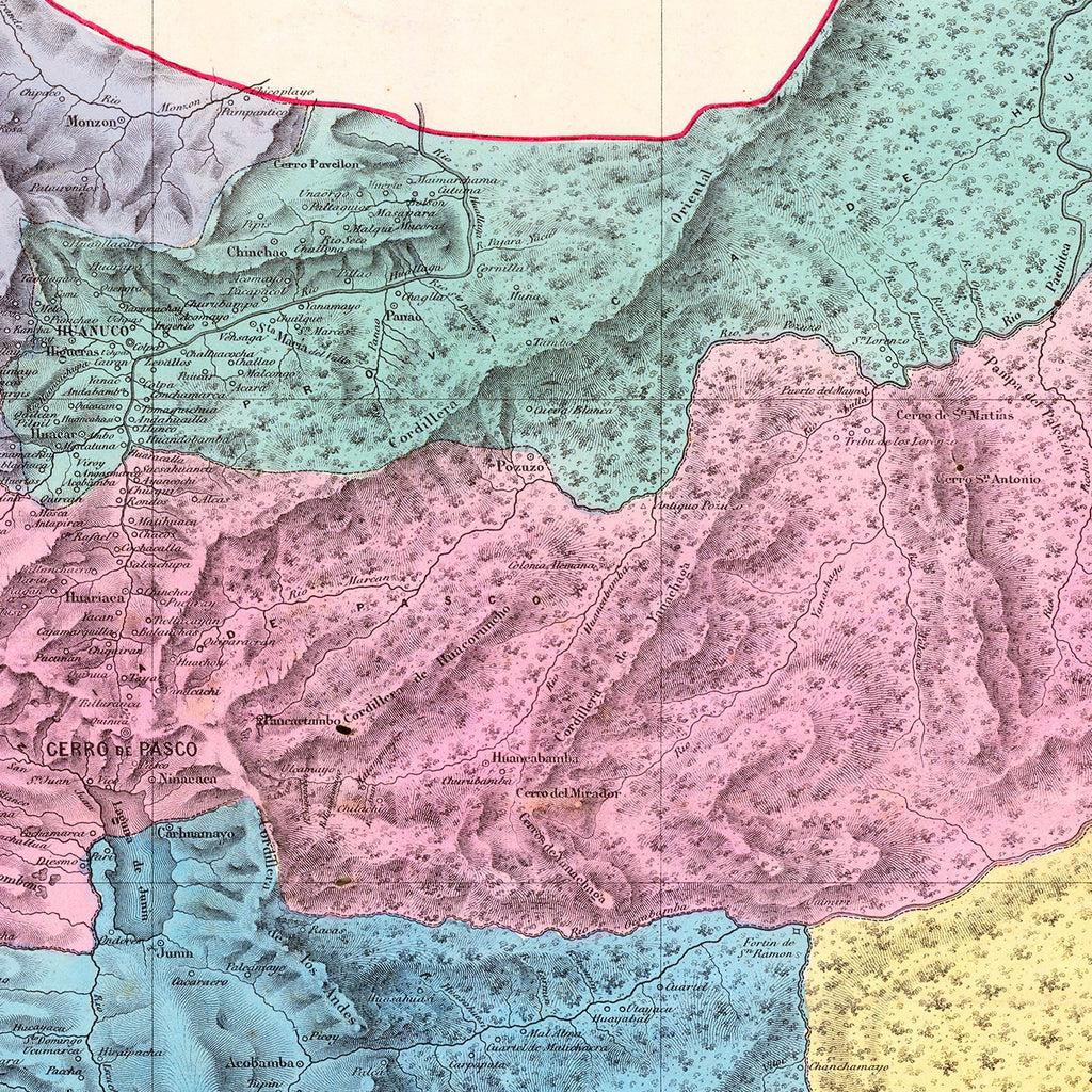 Vintage Map of Junin, Peru 1865