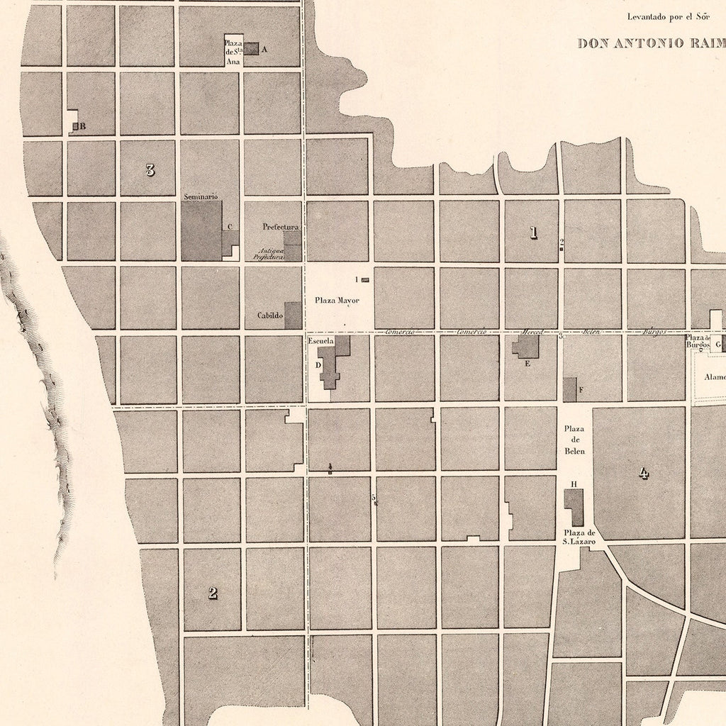 Vintage Map of Chachapoyas, Peru 1865
