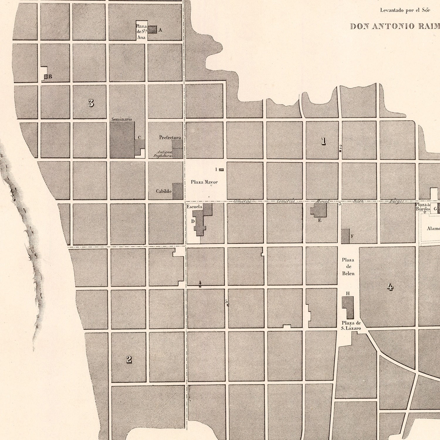 Vintage Map of Chachapoyas, Peru 1865