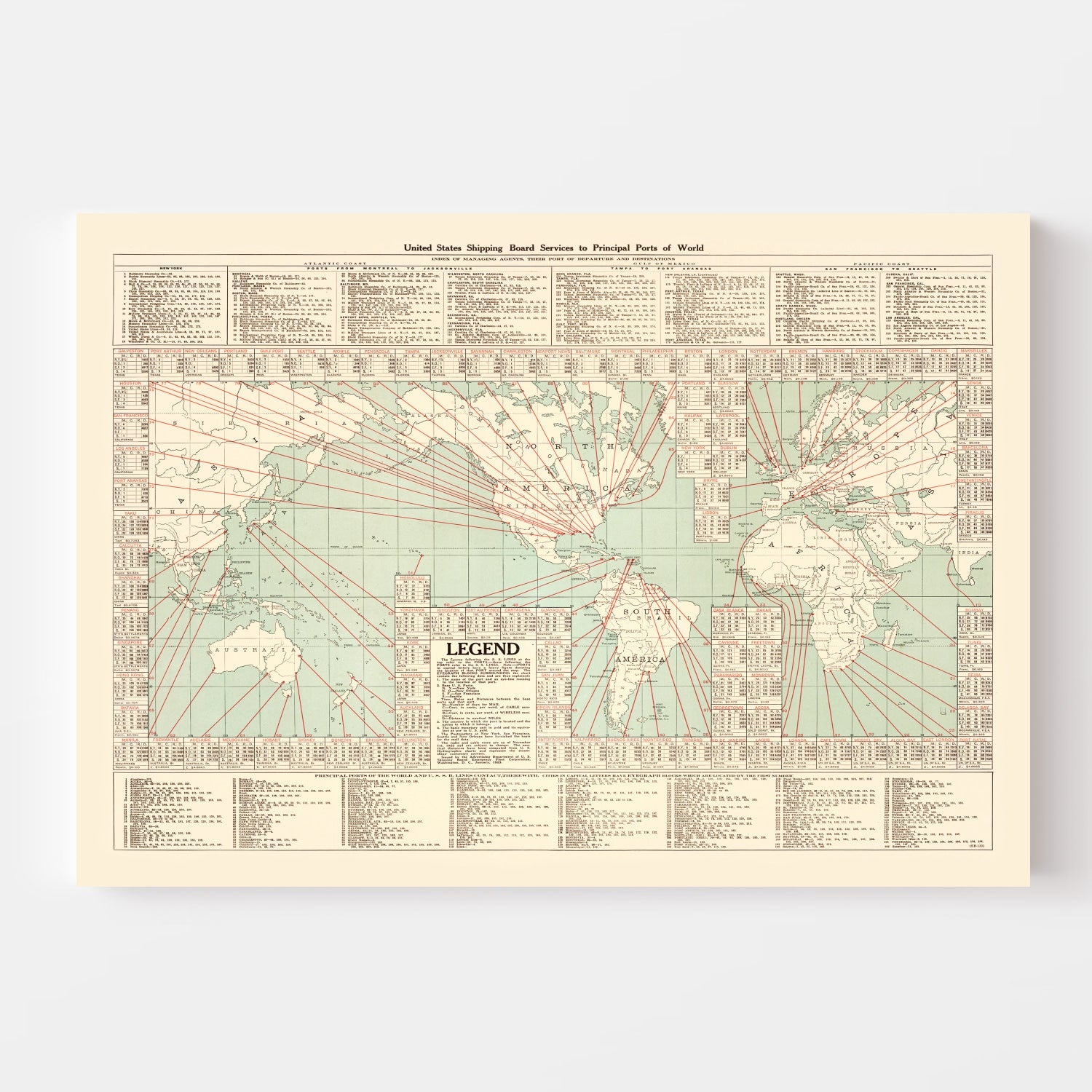 Shipping Map of the World, 1923