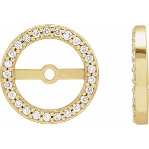 14K Yellow Gold 1/8 CTW Natural Diamond Earring Jackets with 7 mm ID