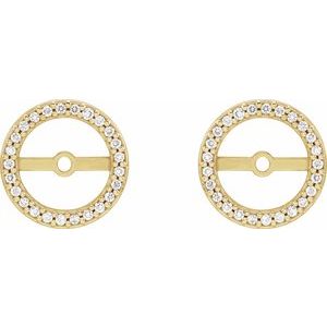 14K Yellow Gold 1/8 CTW Natural Diamond Earring Jackets with 7 mm ID – image 2