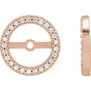 14K Rose Gold 1/8 CTW Natural Diamond Earring Jackets with 7 mm ID
