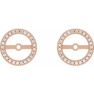 14K Rose Gold 1/8 CTW Natural Diamond Earring Jackets with 7 mm ID – image 2