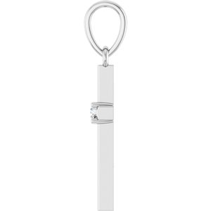 Platinum .03 CT Natural Diamond Cross Pendant