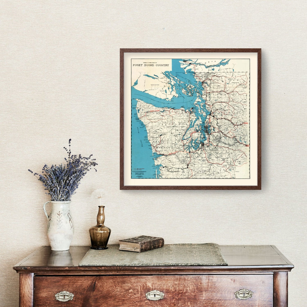 Vintage Map of Puget Sound, 1919
