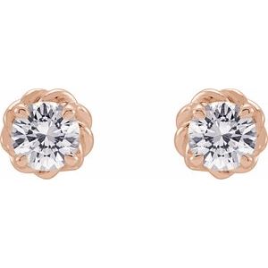 14K Rose Gold 1/2 CTW Natural Diamond Claw-Prong Rope Earrings – image 2