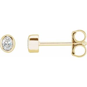 14K Yellow Gold 1/10 CTW Natural Diamond Bezel-Set Earrings