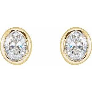 14K Yellow Gold 1/10 CTW Natural Diamond Bezel-Set Earrings – image 2