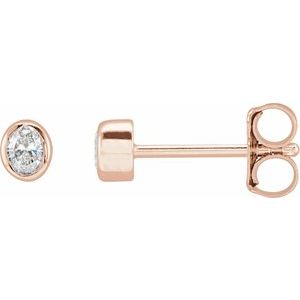 14K Rose Gold 1/10 CTW Natural Diamond Bezel-Set Earrings