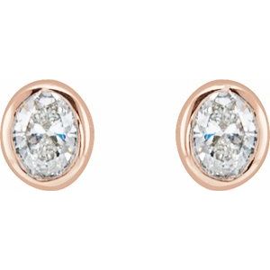 14K Rose Gold 1/10 CTW Natural Diamond Bezel-Set Earrings – image 2