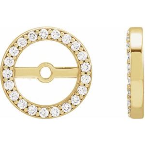 14K Yellow Gold 1/10 CTW Natural Diamond Earring Jackets with 6.1 mm ID