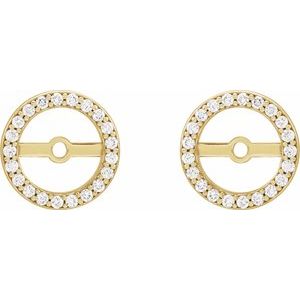 14K Yellow Gold 1/10 CTW Natural Diamond Earring Jackets with 6.1 mm ID – image 2