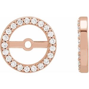 14K Rose Gold 1/10 CTW Natural Diamond Earring Jackets with 6.1 mm ID