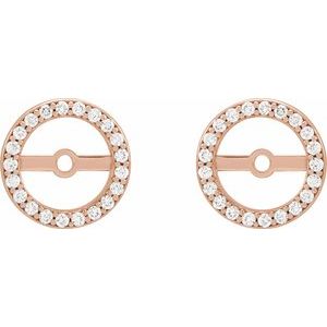 14K Rose Gold 1/10 CTW Natural Diamond Earring Jackets with 6.1 mm ID – image 2